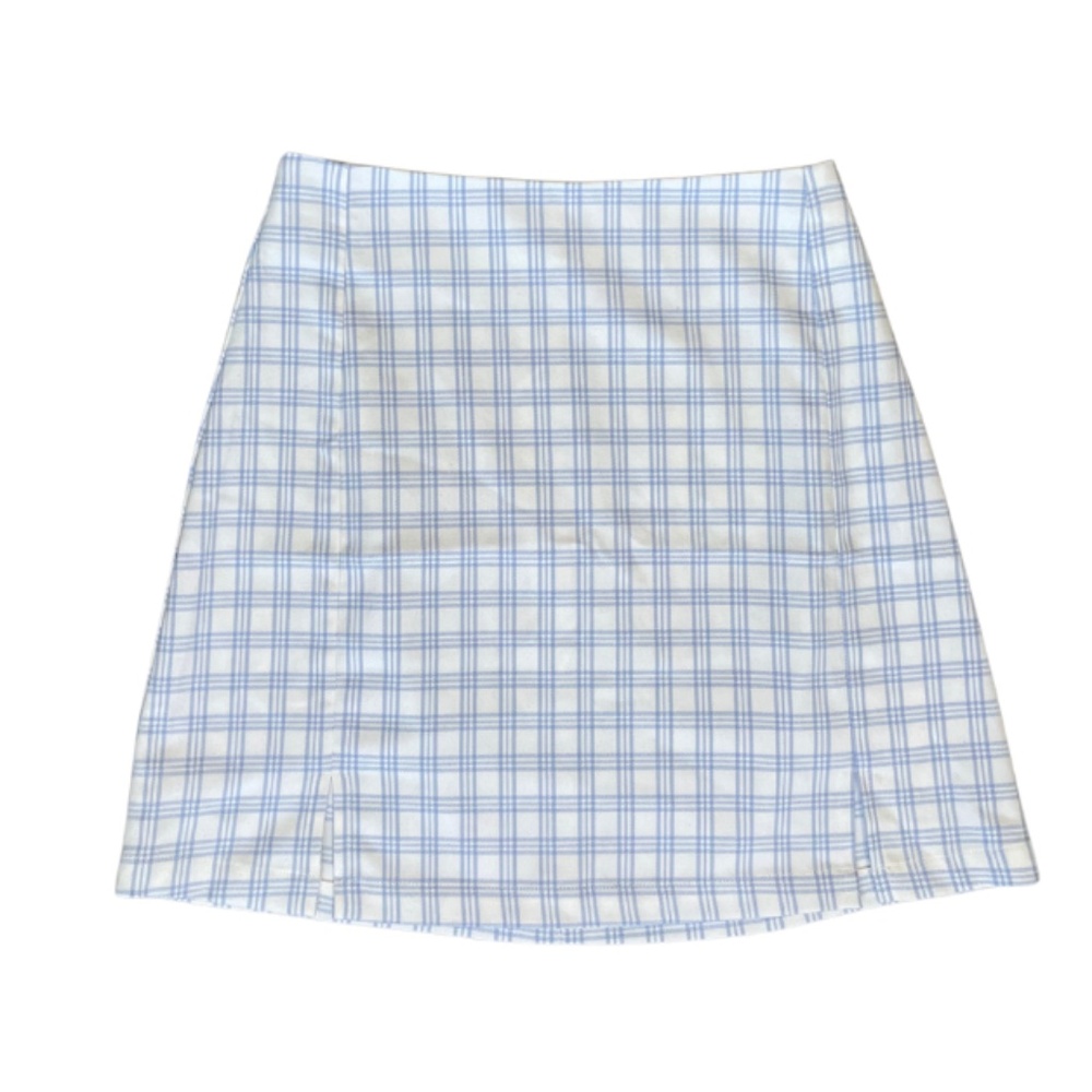 Brandy Melville Blue and White Plaid Skirt OSFM